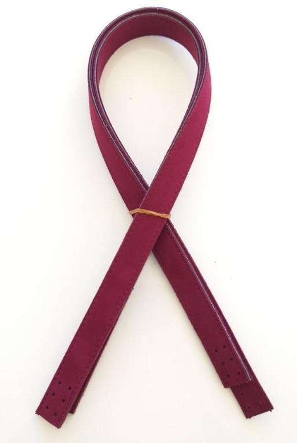 Angel Çanta Aksesuar Süet Suni Deri Bordo Çift Sap 70X2 Cm - Image 1