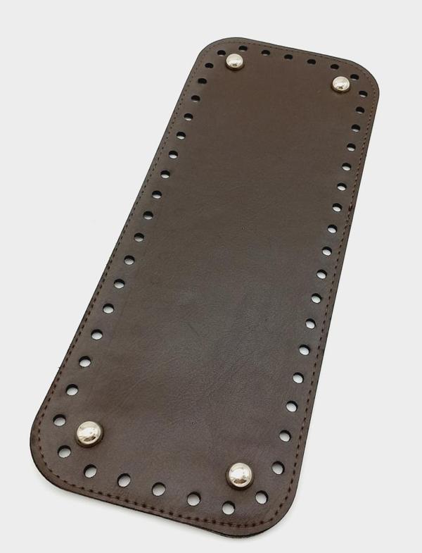 Angel Çanta Aksesuar Suni Deri Kahverengi 30X12 cm Dikdörtgen Çanta Tabanı (Gümüş Aparatlı) - Image 1