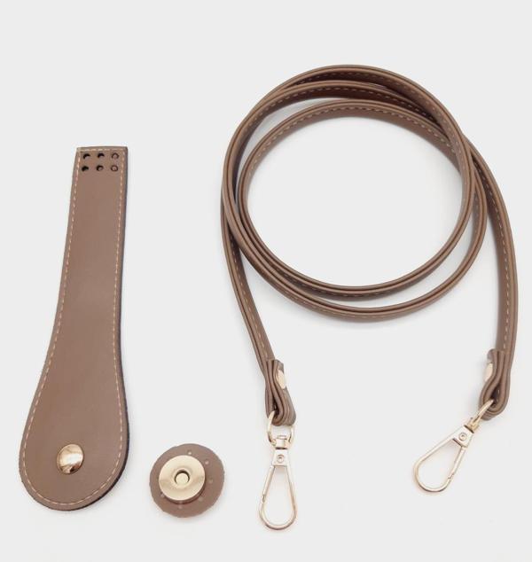 Angel Çanta Aksesuar Suni Deri Cep Telefonu Seti Dikişli Vizon Renk Light Gold Metalli - Image 1