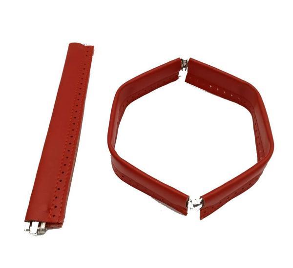 Angel Çanta Aksesuar Kırmızı Renk Derili Metal Çanta Ağzı 24 Cm - Image 1