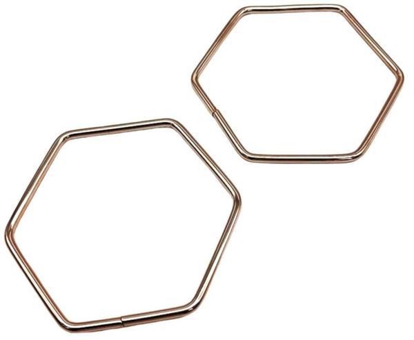 Angel Çanta Aksesuar Gümüş Renk Altıgen Model Çift Metal Çanta Sapı - Image 1