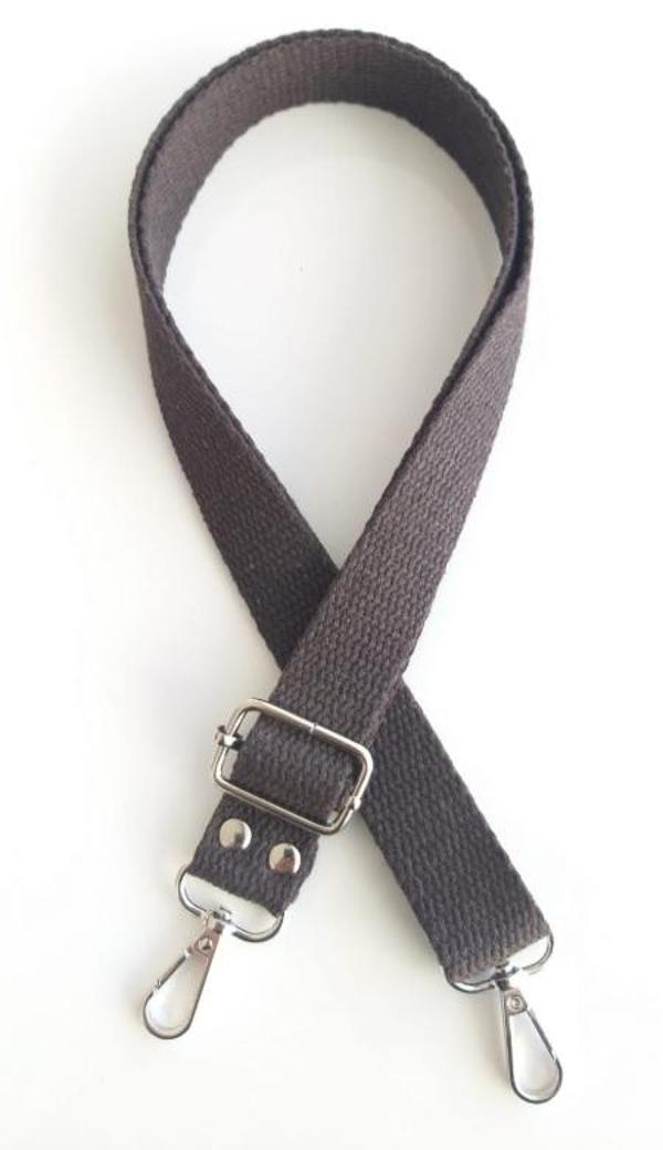 Angel Çanta Aksesuar Koyu Kahve Pamuklu Kolon Ayarlamalı Çanta Sapı - Image 1