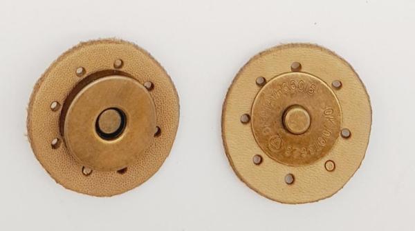 Angel Çanta Aksesuar Gerçek Derili Mıknatıslı Çıtçıt Ham Doğal Renk Antik Metalli - Image 1