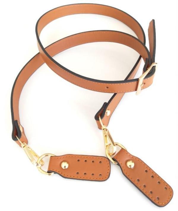 Angel Çanta Aksesuar Gerçek Deri Çift Kat, Dikişli Uzun Sap Taba - Image 1