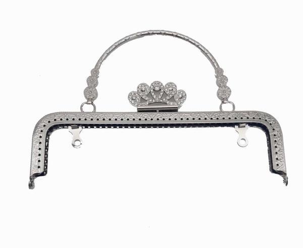Angel Çanta Aksesuar 20 Cm Taç Model Gümüş Renk Çanta Klıpsi - Image 1