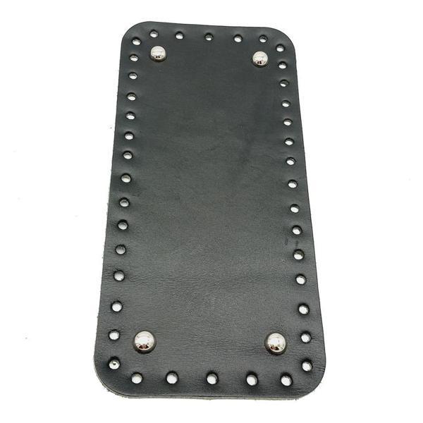 Angel Çanta Aksesuar Gerçek Deri Siyah 25X12 cm Dikdörtgen Gümüş Metalli Çanta Tabanı - Image 1