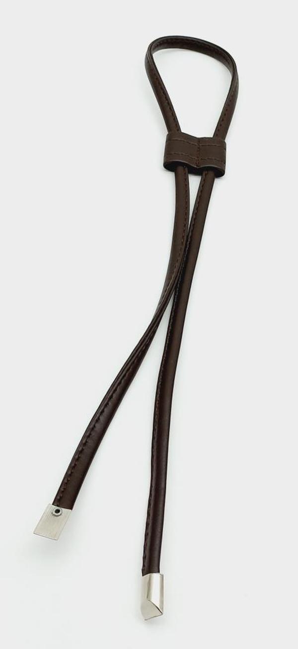 Angel Çanta Aksesuar Kahverengi Suni Deri Dikişli Büzgü Gümüş Metalli - Image 1