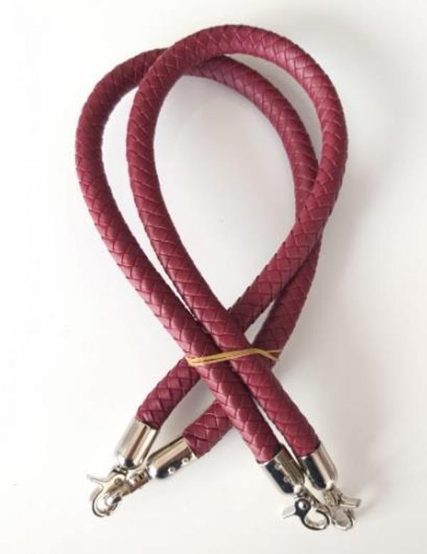 Angel Çanta Aksesuar Örme Çanta Sapı Gümüş Metal Bordo - Image 1