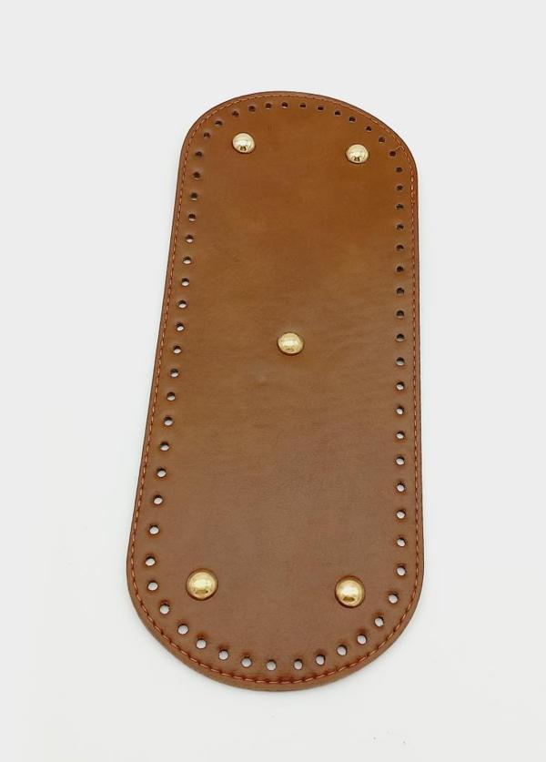 Angel Çanta Aksesuar Suni Deri Taba Renk 30X12 cm Oval Çanta Tabanı (Light Gold Aparatlı) - Image 1