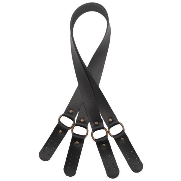 Angel Çanta Aksesuar Haledört Model Suni Deri Çift Sap Siyah Renk Antik Metalli - Image 1