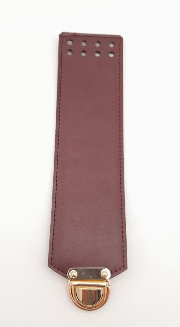 Angel Çanta Aksesuar Bordo Renk Suni Deri 25X6 Cm Çanta Kapağı - Image 1