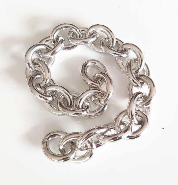Angel Çanta Aksesuar Gümüş Renk Oval Çanta Zinciri 6Mm 23X28 (35 Cm) - Image 1