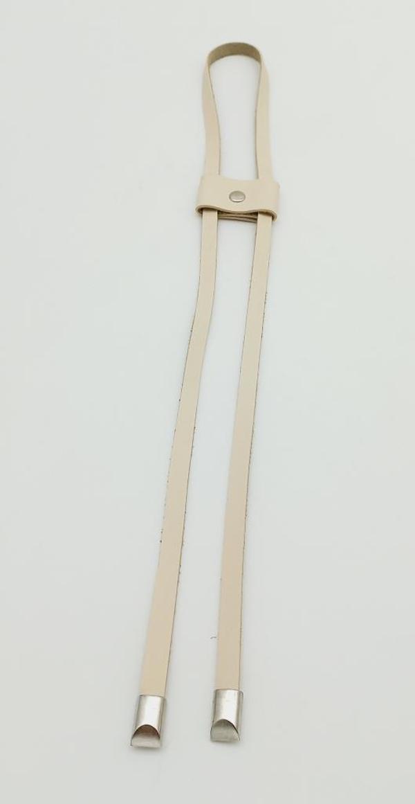 Angel Çanta Aksesuar Krem Tek Kat Suni Deri Büzgü Gümüş Metalli - Image 1