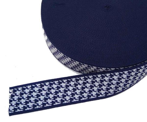 Angel Çanta Aksesuar 5 Cm Kazayağı Desenli Lacivert Polyester Kolon - Image 1