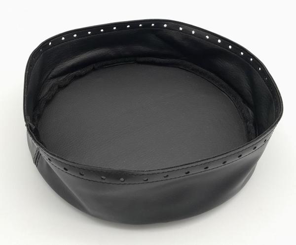 Angel Çanta Aksesuar Siyah Suni Deri 22 cm Yuvarlak Yüksek Çanta Tabanı Gümüş Metalli - Image 1