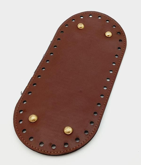 Angel Çanta Aksesuar Suni Deri Bordo Renk 25X12 cm Oval Çanta Tabanı (Light Gold Aparatlı) - Image 1