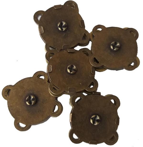 Angel Çanta Aksesuar Örgü Çantaya Dikmeli Mıknatıs Antik Renk 10 Lu Paket - Image 1