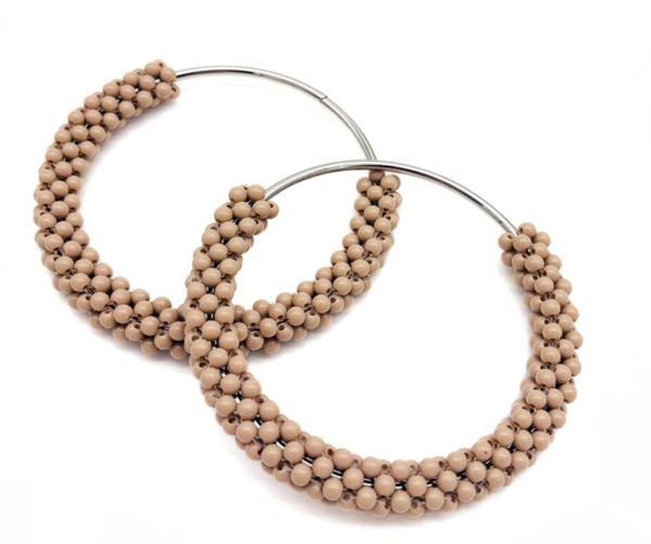 Angel Çanta Aksesuar  Yuvarlak Vizon Boncuklu  Gümüş Renk  Metal Çanta Sapı - Image 1