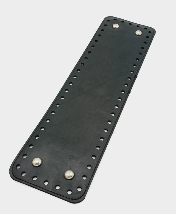 Angel Çanta Aksesuar Suni Deri Siyah Renk 35X10 cm Dikdörtgen Çanta Tabanı (Gümüş Aparatlı) - Image 1