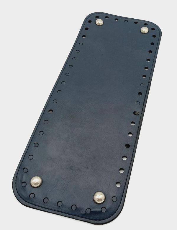 Angel Çanta Aksesuar Suni Deri Lacivert Renk 30X12 cm Dikdörtgen Çanta Tabanı (Gümüş Aparatlı) - Image 1