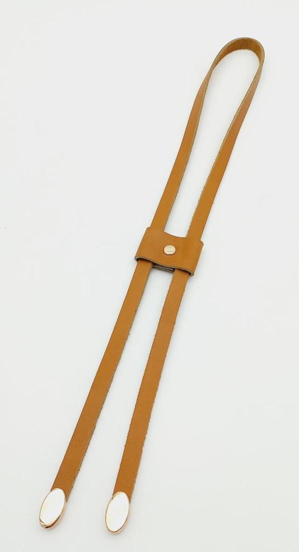 Angel Çanta Aksesuar Açık Taba Gerçek Deri Büzgü Light Gold Metalli - Image 1