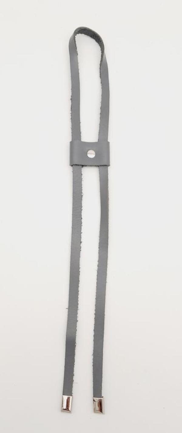 Angel Çanta Aksesuar Gri Gerçek Deri Büzgü Gümüş Metalli - Image 1