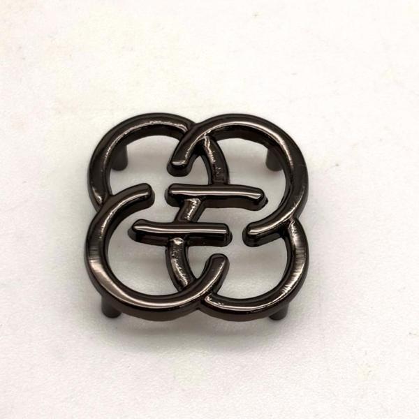 Angel Çanta Aksesuar Füme Renk 2  Cm Çiçek Model Plaka Süs - Image 1