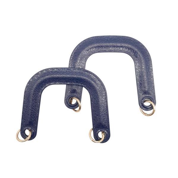 Angel Çanta Aksesuar Yaylı Halkalı Akrilik Görünümlü Plastik Çanta Sapı Lacivert Renk Light Gold Metalli - Image 1