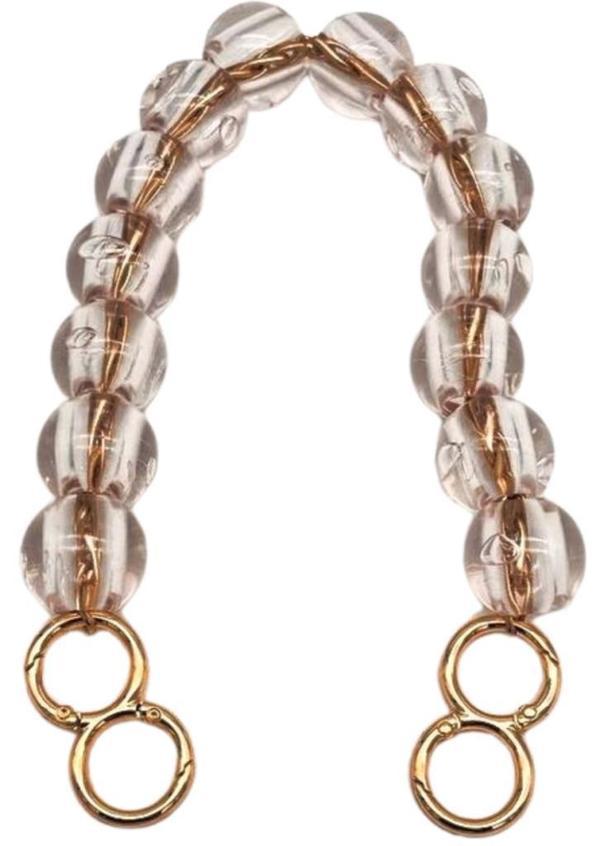 Angel Çanta Aksesuar 40 Cm Şeffaf  Boncuklu Çanta Sapı Light Gold Metalli 8 Model Halkalı - Image 1