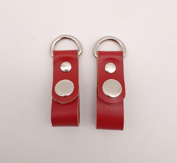 Angel Çanta Aksesuar Kırmızı Gerçek Deri Çıtçıtlı Sapucu Böce Gümüş Metalli - Image 1