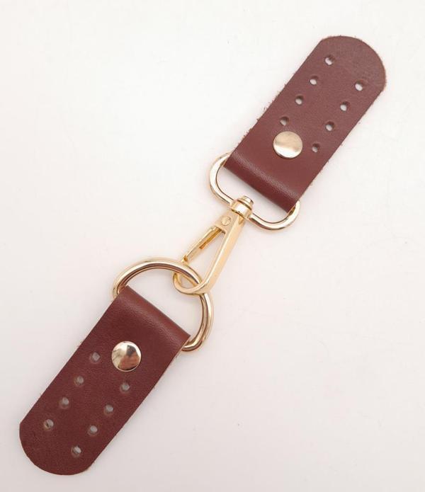 Angel Çanta Aksesuar Gerçek Deri Kancalı Böce (Kilit) Kızıl Kahve Light Gold Metalli - Image 1