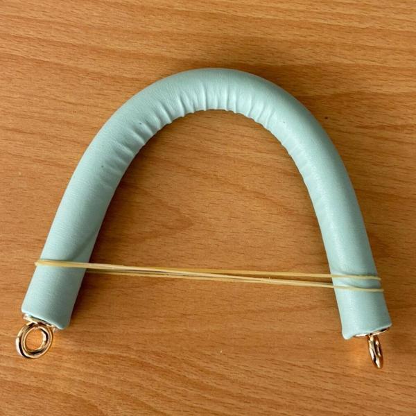 Angel Çanta Aksesuar 27 cm Rulo Model Suni Deri Su Yeşili Çanta Sapı Light Gold Metalli - Image 1