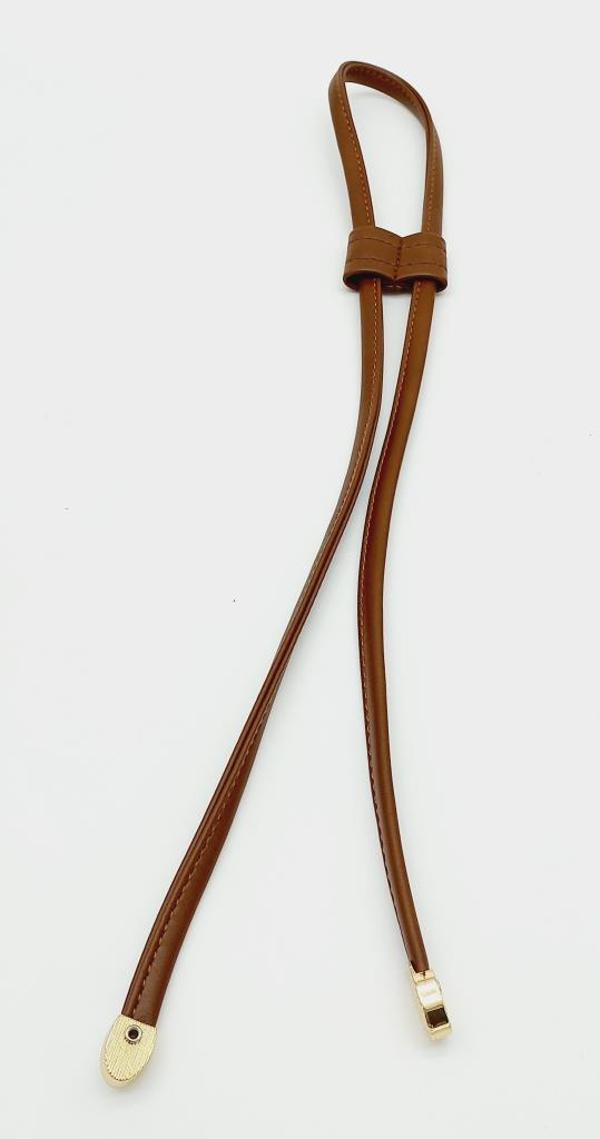 Angel Çanta Aksesuar Taba Suni Deri Dikişli Büzgü Light Gold Metalli - Image 1