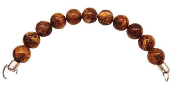 Angel Çanta Aksesuar 20 Cm 24 Mm Boncuklu Çanta Sapı Gümüş  Metalli Sütlü Kahve Tonlu  - Image 1