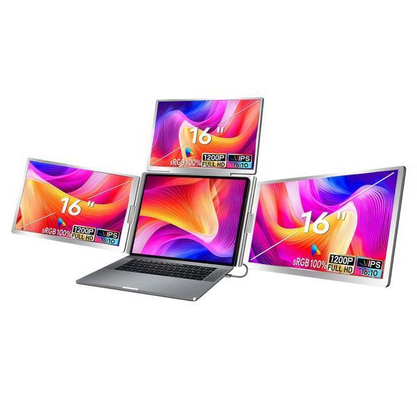NPO NPM788 16" FHD 1200p IPS Type-C Taşınabilir 3'lü Monitör Çoklayıcı Standlı Notebook Monitör - Image 1