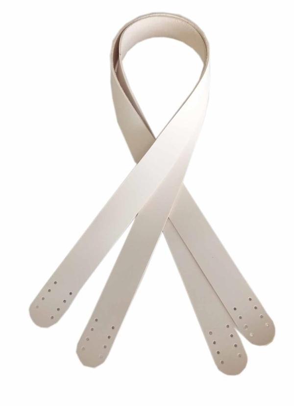 Angel Çanta Aksesuar 70X2.4 Cm, Tek Kat Suni Deri Krem Renk Çift Sap - Image 1