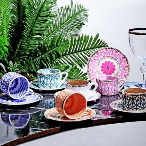 Kosova Fnc-08 Bone China 6'lı Fincan 90cc Çiçek Papatya - Image 1