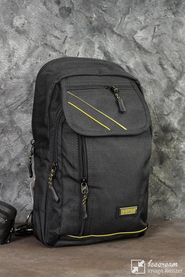 Mygeppetobag Çapraz Sırt Omuz Göğüs Su Geçirmez Askılı Unisex Siyah Çanta - Image 1