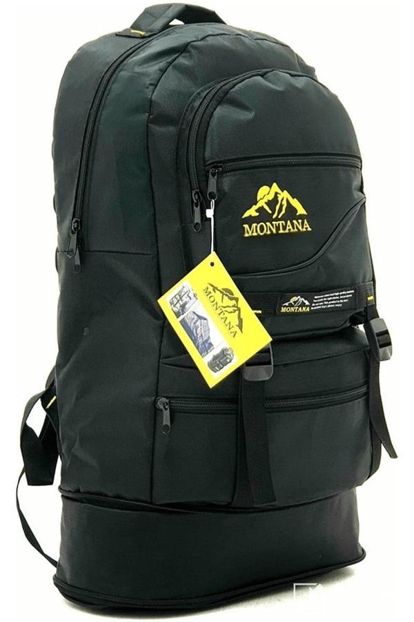 Mygeppetobag Körüklü Dağcı Sırt Çantası 65 Litre Kapasiteli Kamp Çantası Siyah - Image 1