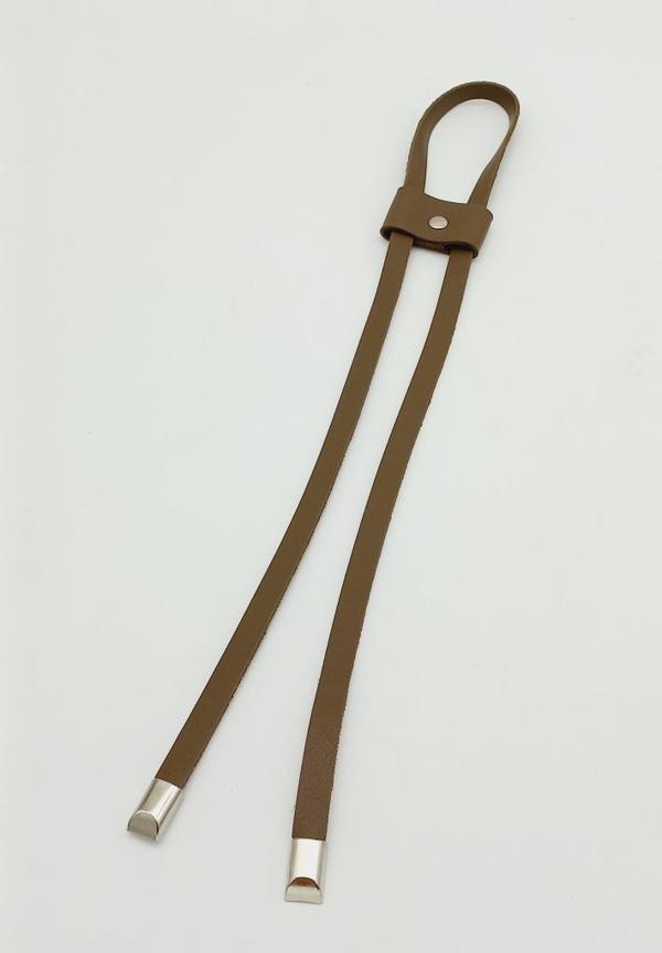 Angel Çanta Aksesuar Vizon Tek Kat Suni Deri Büzgü Gümüş Metalli - Image 1