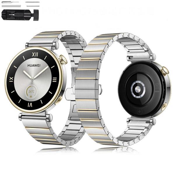 Huawei Watch GT4 41mm İle Uyumlu Renk Detaylı 18mm Paslanmaz Çelik Metal Kordon Kayış - Image 1