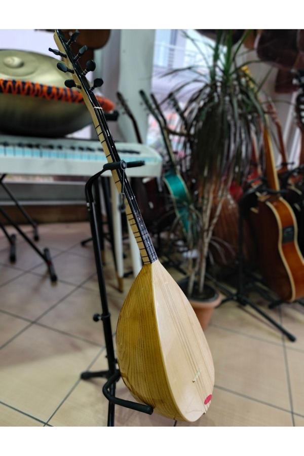 Bircan Müzik Profesyonel Oyma Kestane Kısa Sap Bağlama (Soft Kılıf, Yedek Tel, Mızrap Hediye) - Image 1