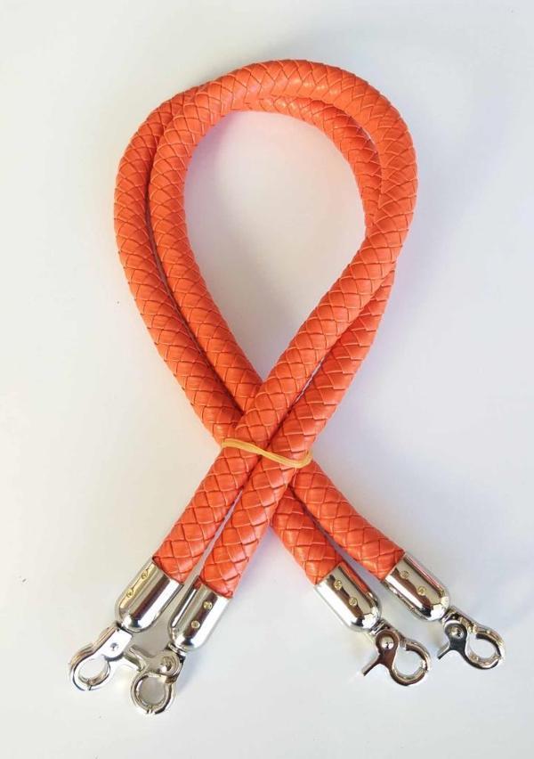 Angel Çanta Aksesuar Örme Çanta Sapı Uzun Turuncu Renk Gümüş Metal - Image 1