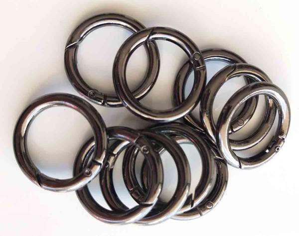 Angel Çanta Aksesuar 10Lu 2.5 Cm Füme Renk Yaylı Halka Örgü Çanta İçin - Image 1