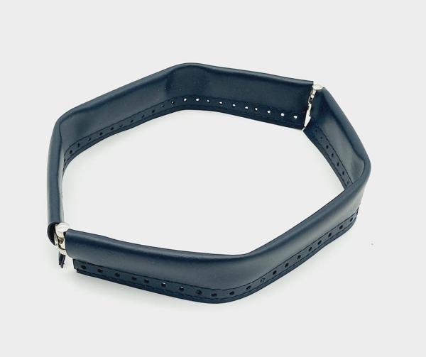 Angel Çanta Aksesuar Lacivert Renk Derili Metal Çanta Ağzı 25 Cm - Image 1