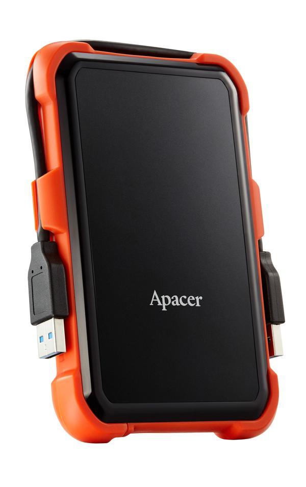 Apacer AC630 Siyah-Turuncu 1 TB Askeri Sınıf Darbeye Dayanıklı 2.5" USB 3.1 Taşınabilir Harddisk (AP1TBAC630T-1) - Image 1