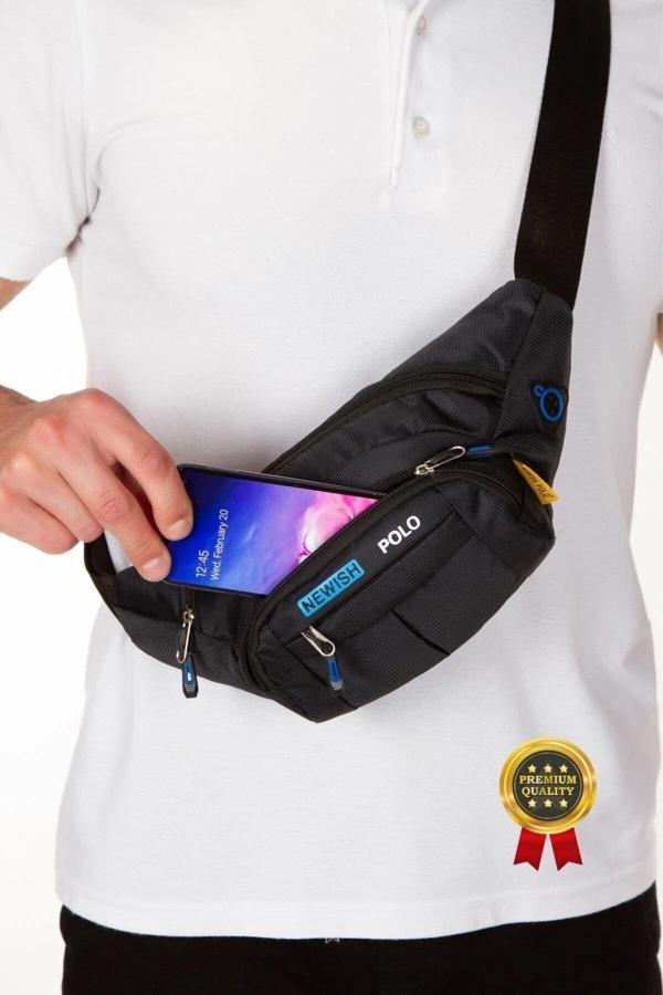 Desized Newish Polo Kulaklık Usb Çıkışlı Bel Ve Çapraz Omuz Çanta Göğüs Seyahat Freebag Su Geçirmez - Image 1