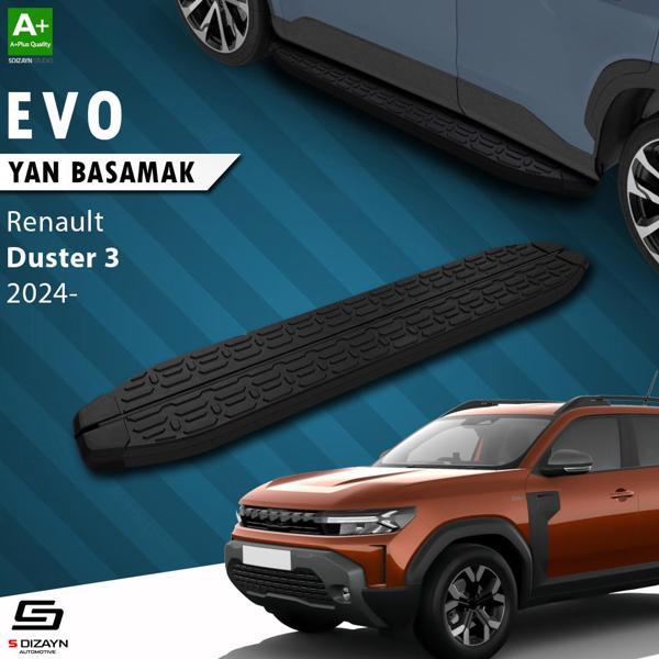 S-Dizayn Renault Duster 3 Evo Siyah Yan Basamak 183 Cm 2024 Üzeri A+ Kalite - Image 1