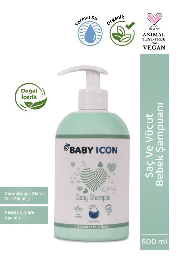 Baby Icon Organik Vegan Saç Ve Vücut Bebek Şampuanı 500 Ml - Image 1
