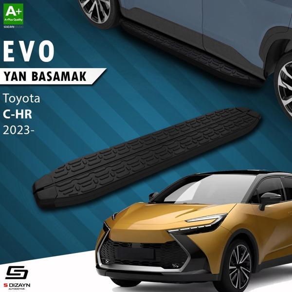 S-Dizayn Toyota C-HR 2 Evo Siyah Yan Basamak 173 Cm 2023 Üzeri A+ Kalite - Image 1